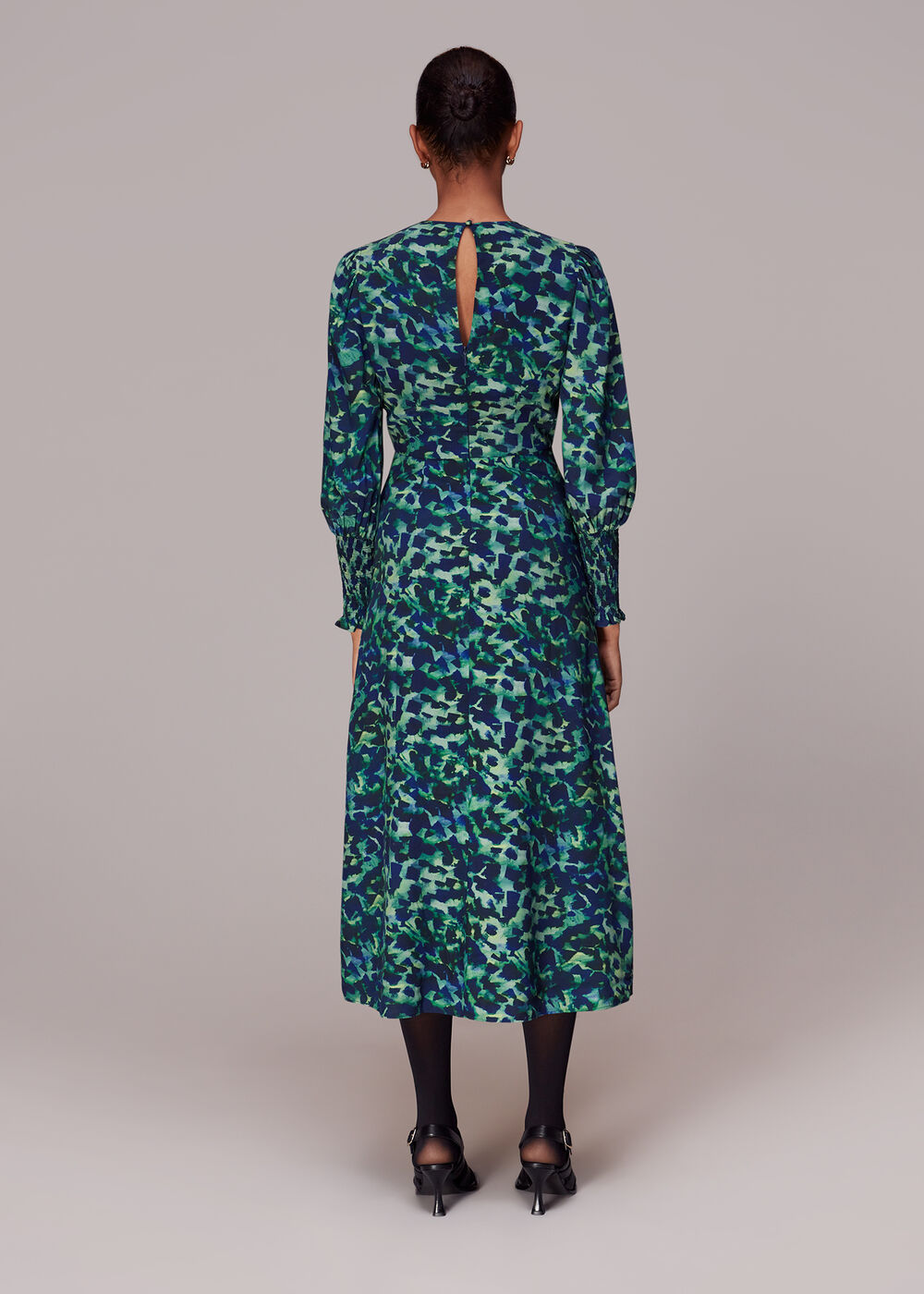 Ink Cheetah Print Midi Dress